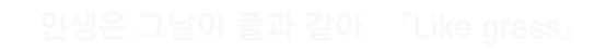 인생은 그날이 풀과 같아