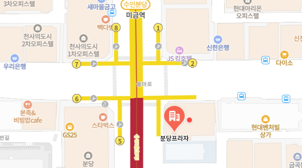 분당사무소 약도
