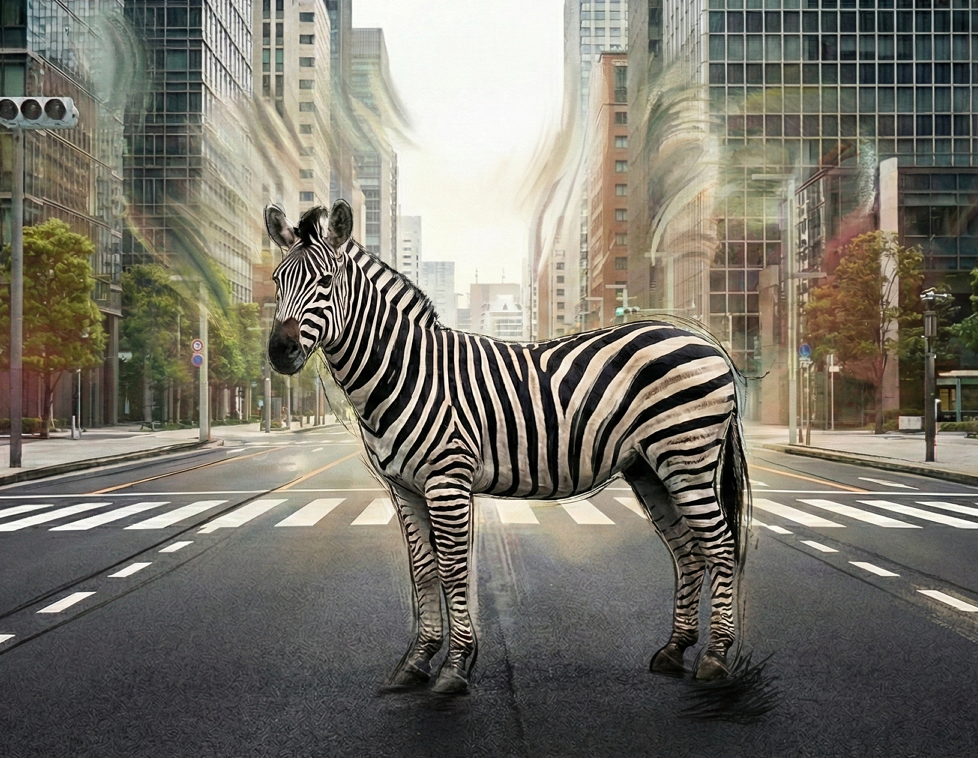 zebra roadside
