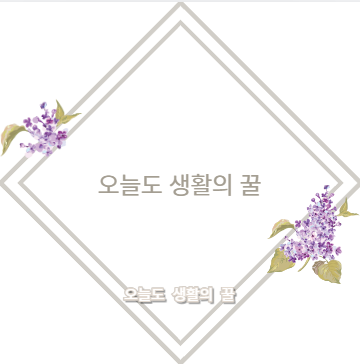오늘도 생활의 꿀