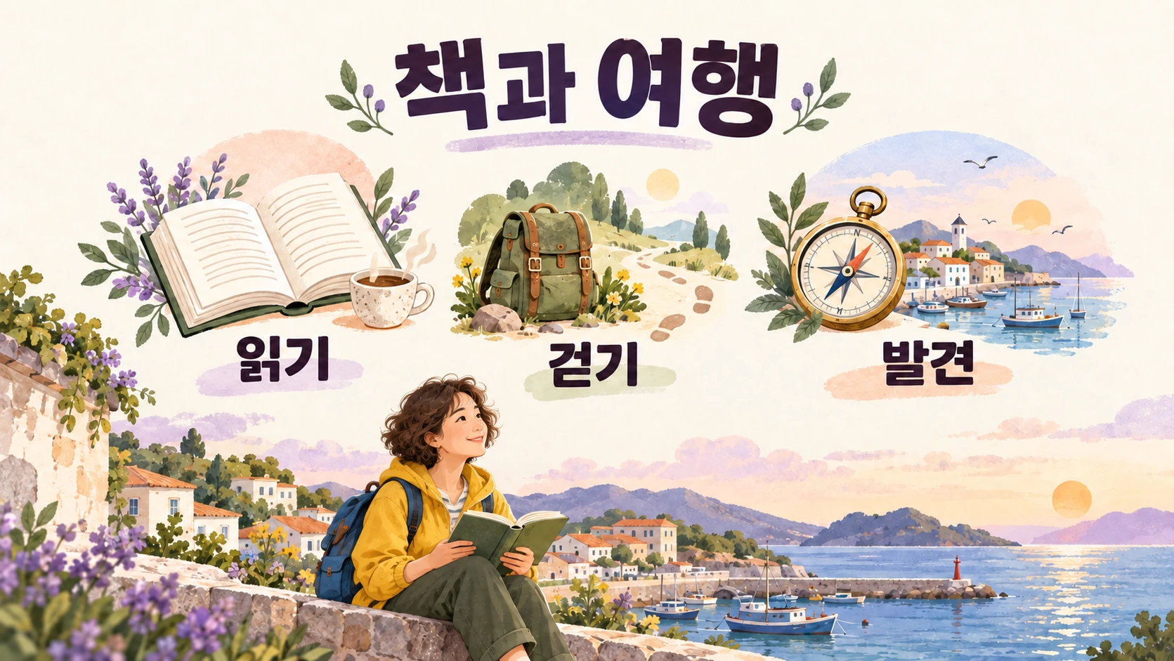 읽기·걷기·발견을 담은 책과 여행 인포그래픽