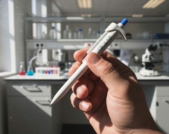 피펫볼펜을 쥔 손 - 그립감과 밸런스 연구원 굿즈