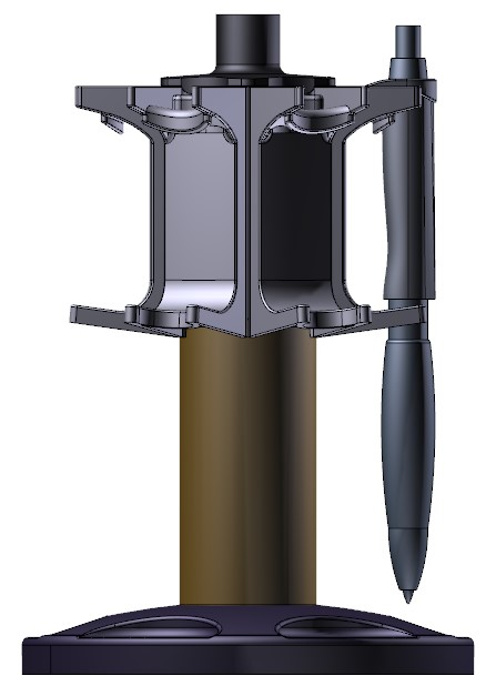 피펫볼펜 6개가 거치대에 꽂힌 완전체 셋트 - 연구실 굿즈