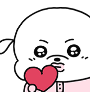 하트를 들고 있는 복슬이 테마 이미지