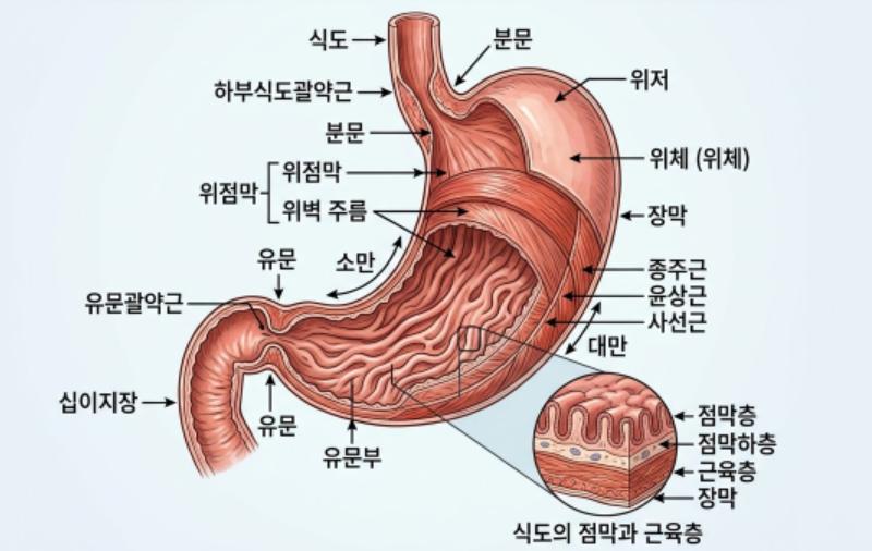 위장 소화기관 구조 이미지